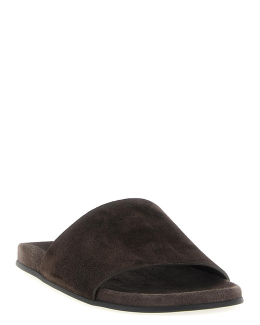 The Row Brown Hugh Slip-On Slides for men