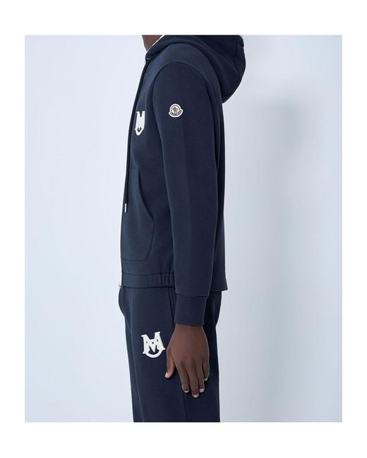 Moncler Blue Logo Patch Zip-Up Jacket for men