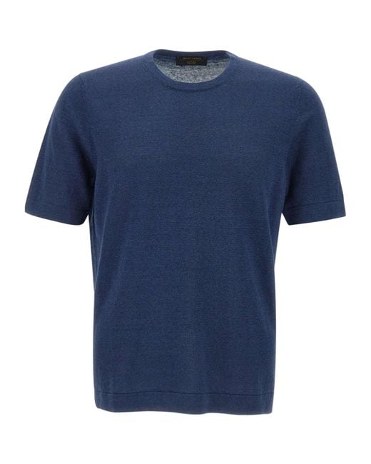 Gran Sasso Blue Crewneck Short-Sleeve T-Shirt for men