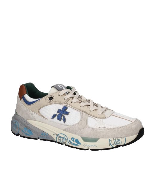 Premiata White Mase Panelled Sneakers for men