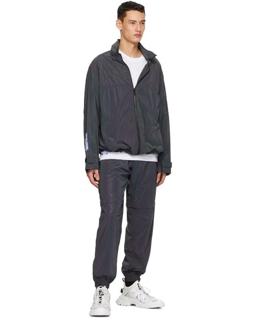 McQ Alexander McQueen Blue High-Neck Zipped Jacket for men