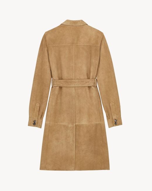 Saint Laurent Natural Long-Sleeved Coat
