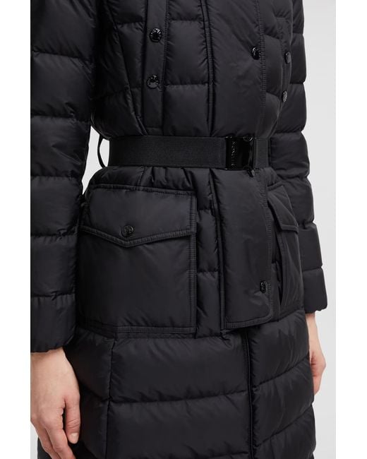 Moncler Black Khloe Logo Patch Belted Jacket