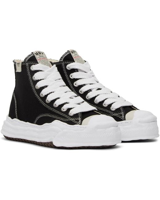Maison Mihara Yasuhiro Black Logo Detailed Lace-Up Sneakers for men
