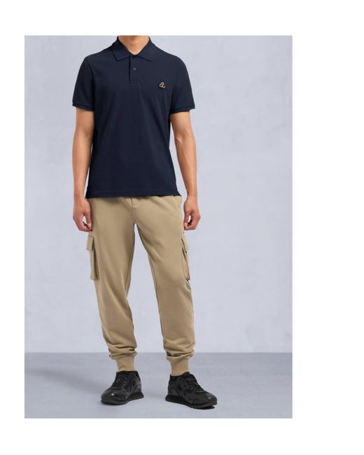 Moose Knuckles Blue Short-Sleeved Polo Shirt for men