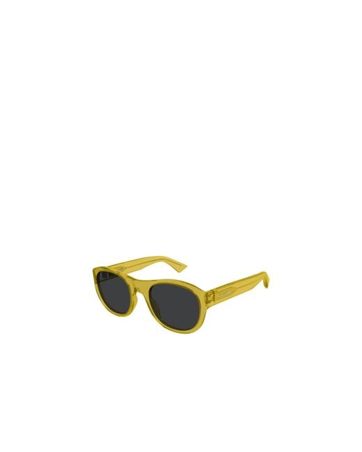 Saint Laurent Yellow Eyewear Oval Frame Sunglasses for men