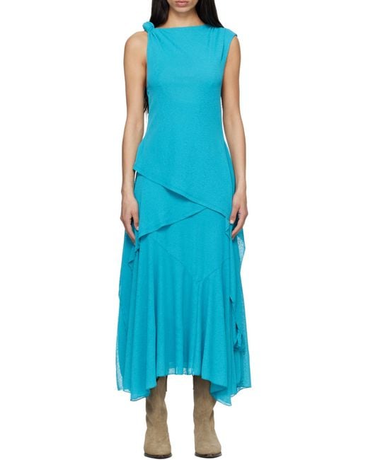 Ganni Blue Long Dress