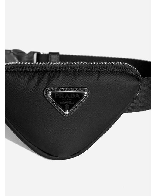 Prada White Triangle Belt Mini Bag
