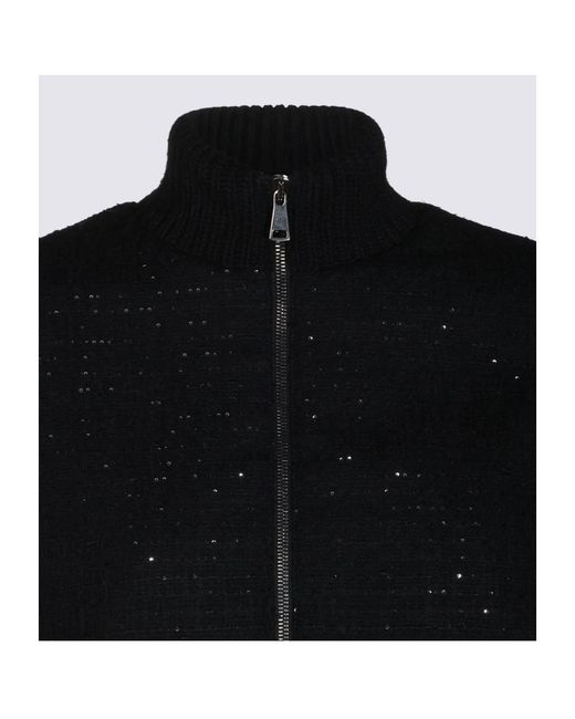 Fabiana Filippi Black Stand-Collar Zip-Up Casual Jacket