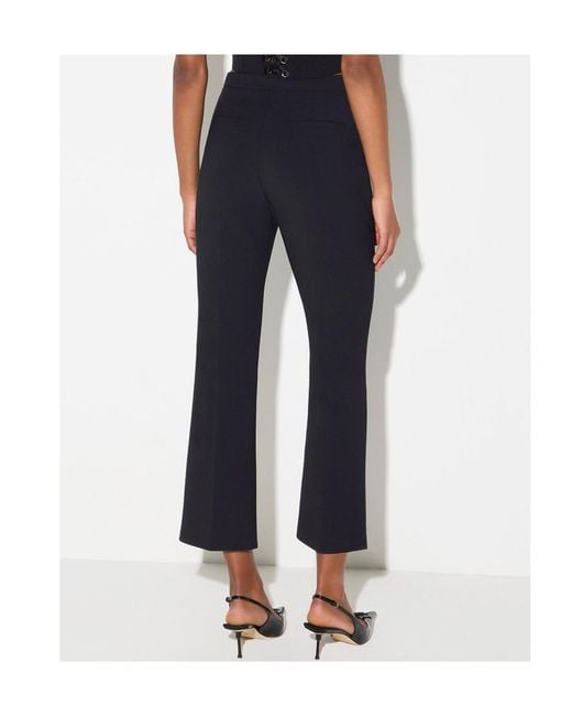 Elisabetta Franchi Black Pleated Flared Pants
