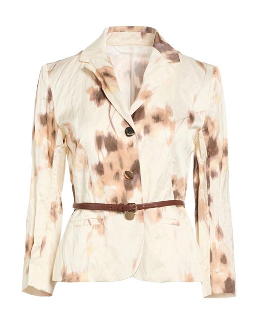 Max Mara Natural Multi-Colored Single- Blazer