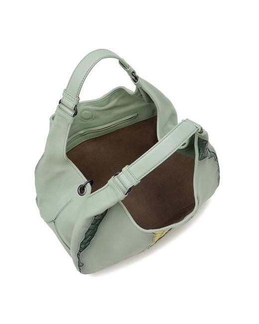 Bottega Veneta Green Intreciato Handbag