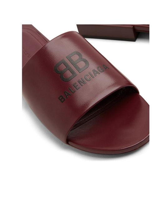 Balenciaga Brown Logo Flip-Flops