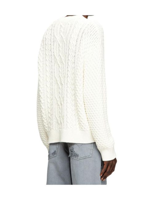 DIESEL White K-Aubin Cable-Knitted Jumper for men