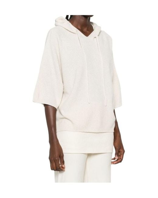 Fabiana Filippi Natural Drawstring-Hood Sweater