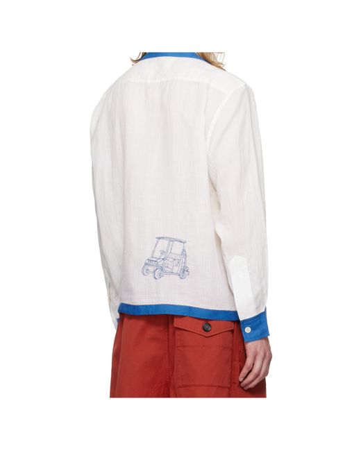 Bode White Linen Shirt for men