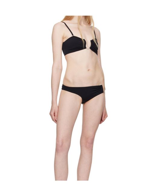 Christopher Esber Black Ruched Crescent Bandeau