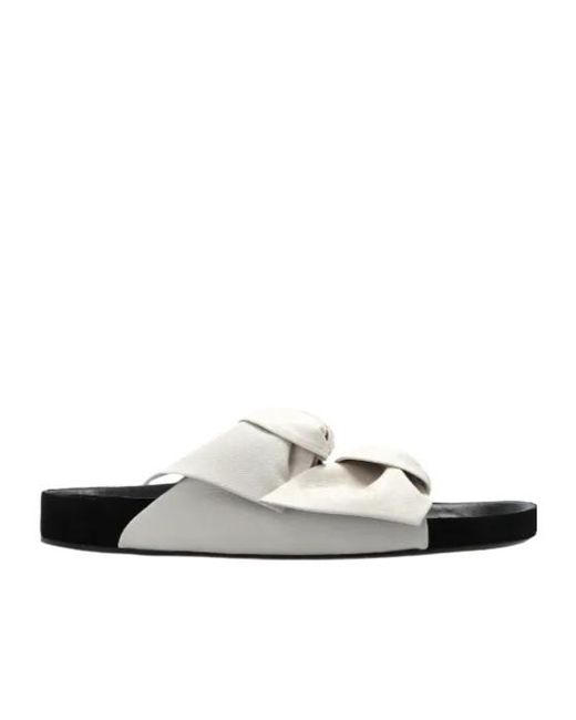 Isabel Marant White Lennyo Bow Mules