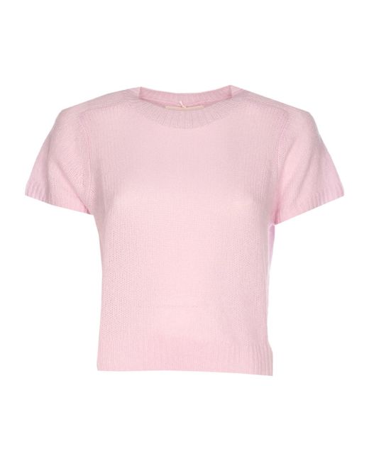 Lisa Yang Pink Siona Crewneck Knitted Top