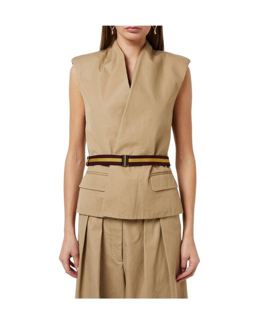 Dries Van Noten Natural Vilian Sleeveless Jacket
