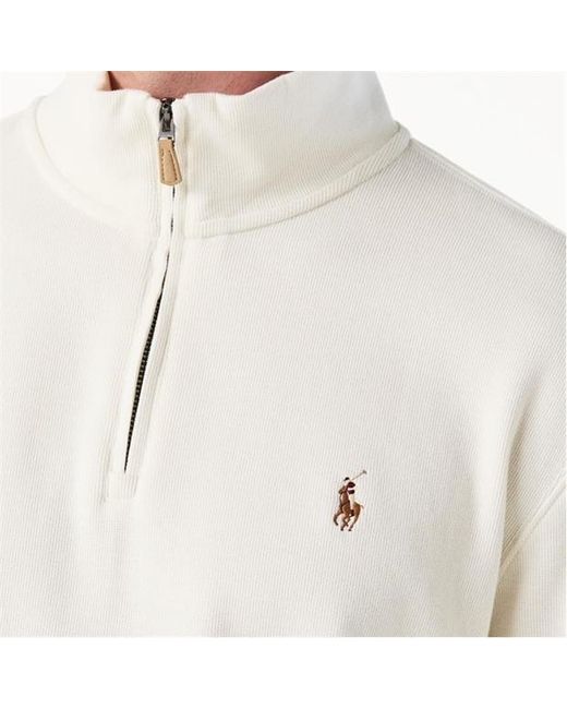 Polo Ralph Lauren White Logo Zip-Up Sweatshirt for men