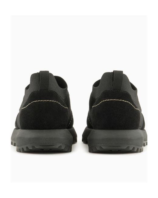 Emporio Armani Black Laced Sneakers for men
