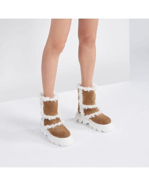 Casadei White Dolomiti Marica Faux-Fur Detailed Boots