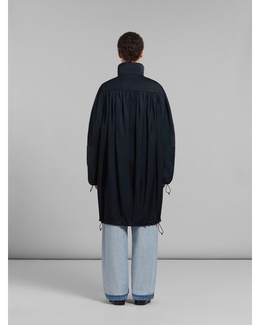 Marni Blue Raglan-Sleeve High-Neck Zip-Up Jacket