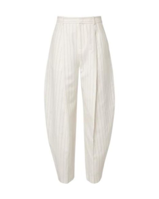 Ralph Lauren White Striped Casual Pants
