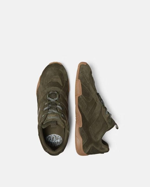 Versace Green Round-Toe Lace-Up Sneakers for men
