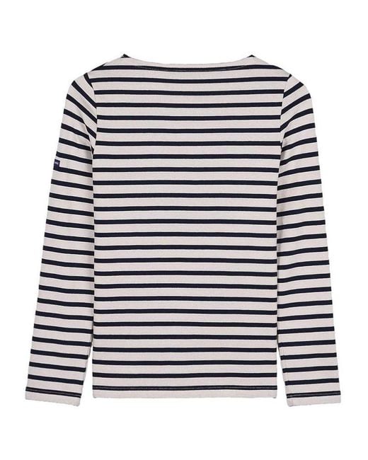 Saint James Blue Striped Cotton Top
