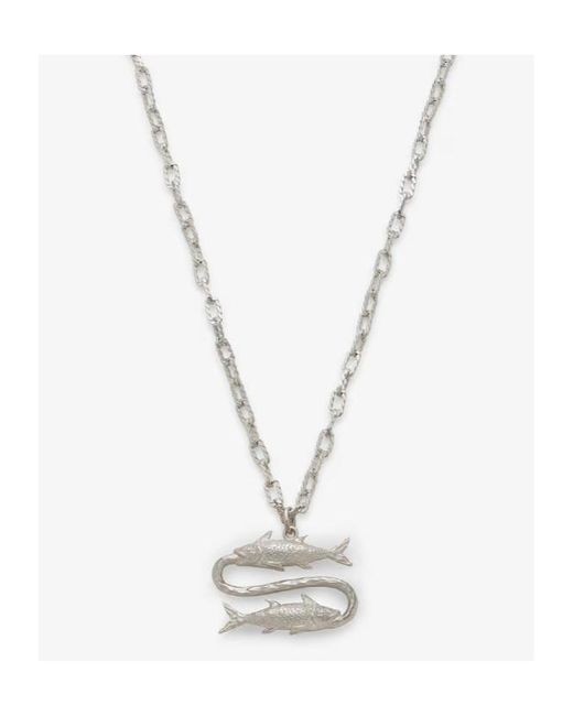 Fendi White Zodiac Pisces Necklace