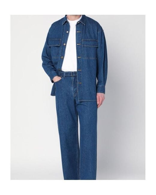 Auralee Blue Selvedge Shirt for men