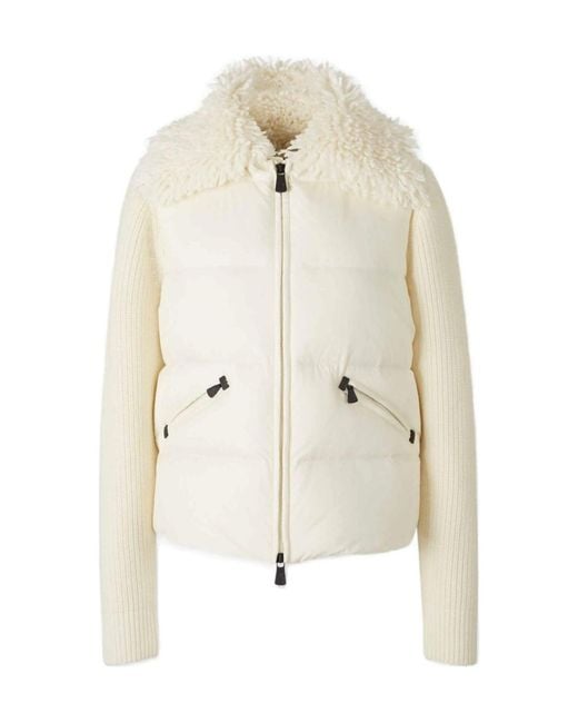 Moncler White Grenoble Padded Zip-Up Cardigan