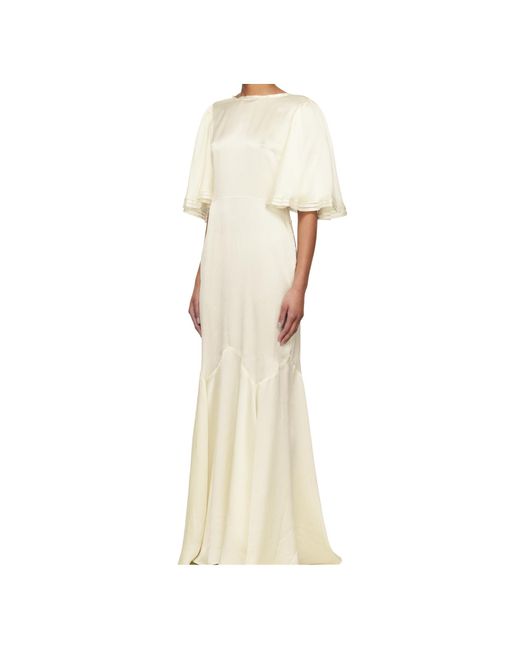 Bode Natural V-Neck Dress