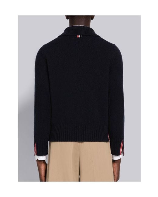 Thom Browne Blue Bar Striped Jumper for men