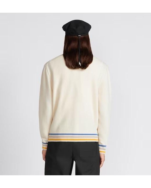Dior White Homme Crewneck Long-Sleeved Jumper for men