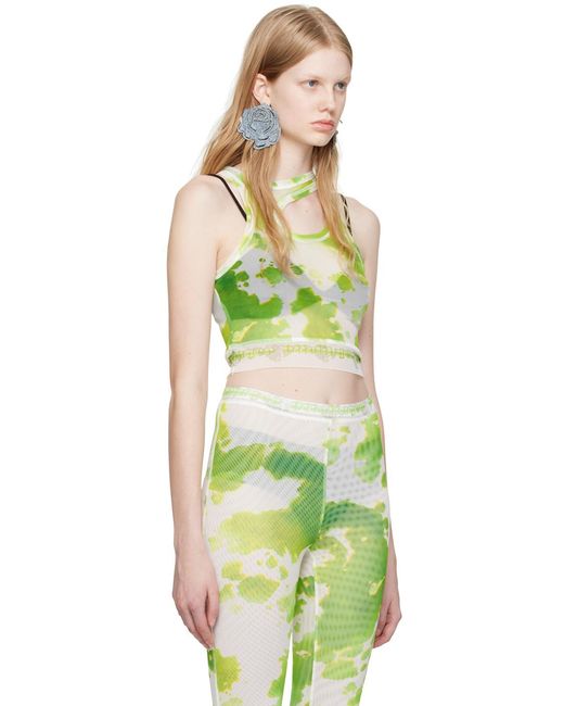 OTTOLINGER Green Round-Collar Hollow Vest