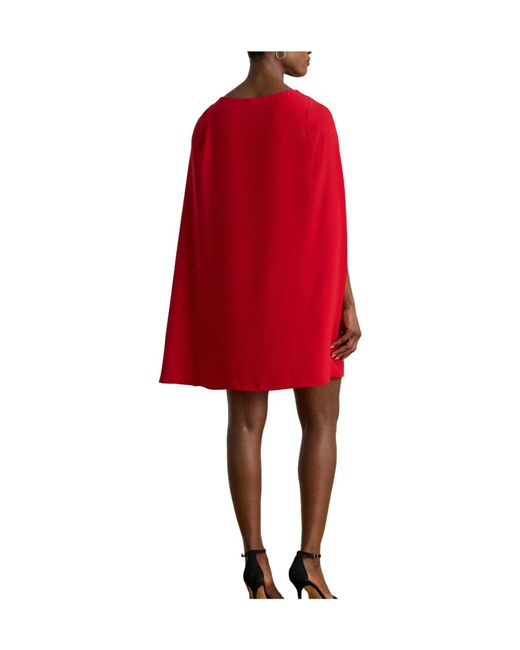 Ralph Lauren Red Real Leather Petra Mini Dress