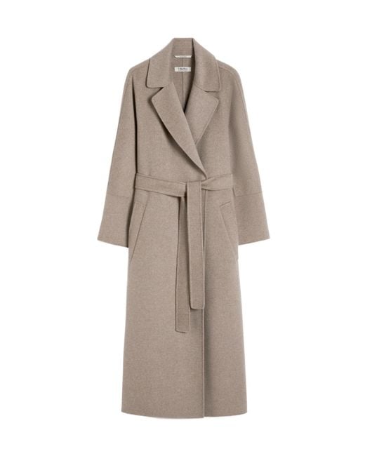 Max Mara Natural Wool Robe Coat