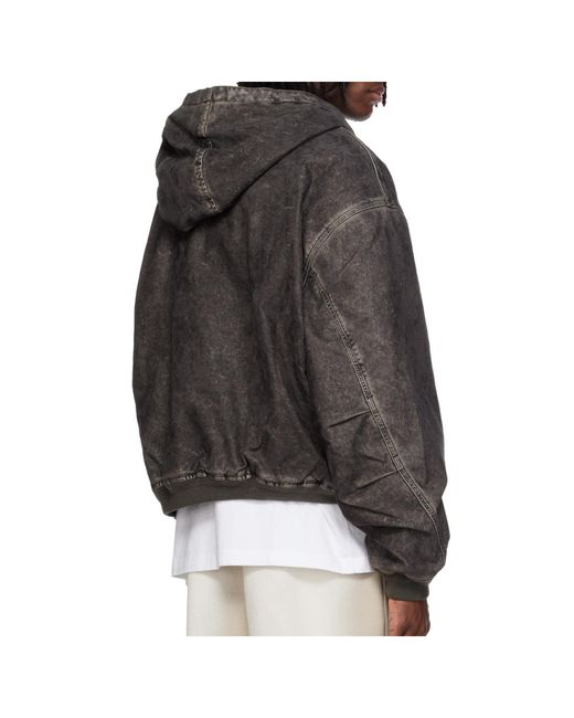 Alexander Wang Black Flocked Oversized Carpenter Jacket for men
