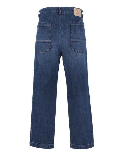 Barena Blue Mazenga Pleated Denim Pants for men