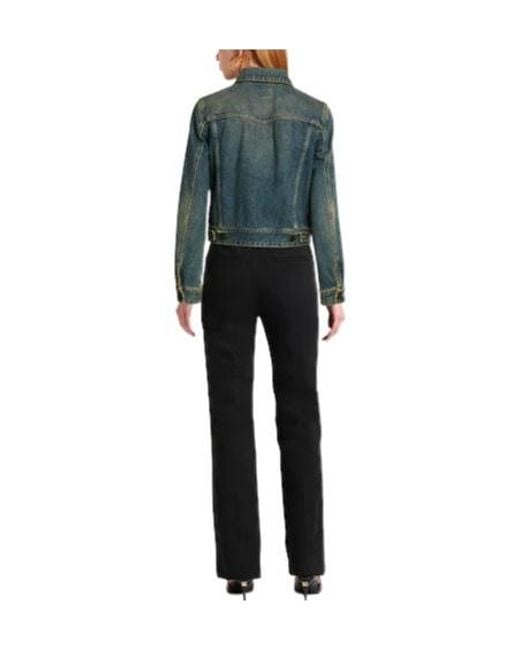 Saint Laurent Blue Denim Long-Sleeve Jacket