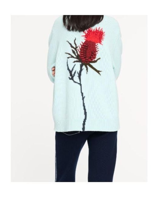 Barrie Blue Thistle-Motif Cashmere Sweater