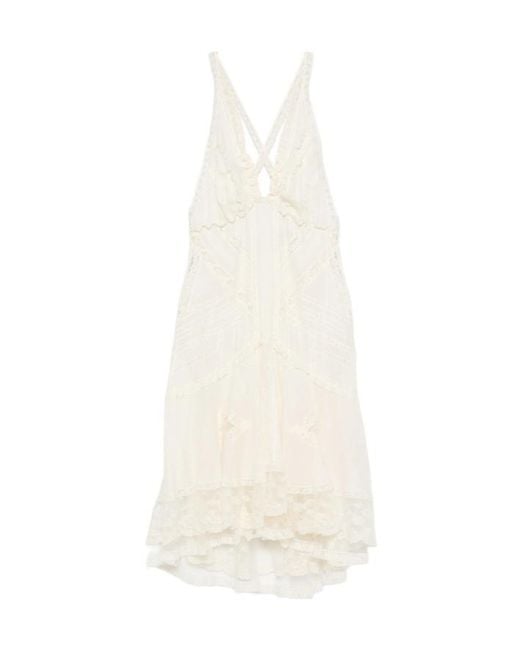 Ermanno Scervino White Lace-Detail Mini Dress