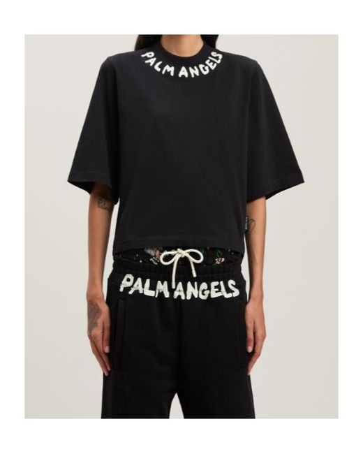 Palm Angels Black Logo Cropped T-Shirt