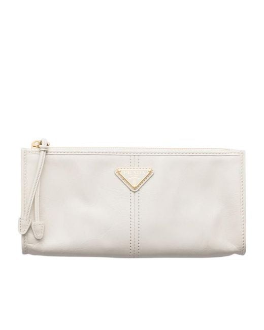 Prada Natural Leather Pouch