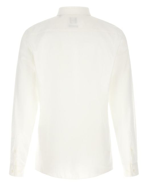 Boss White Stretch Cotton Shirt for men