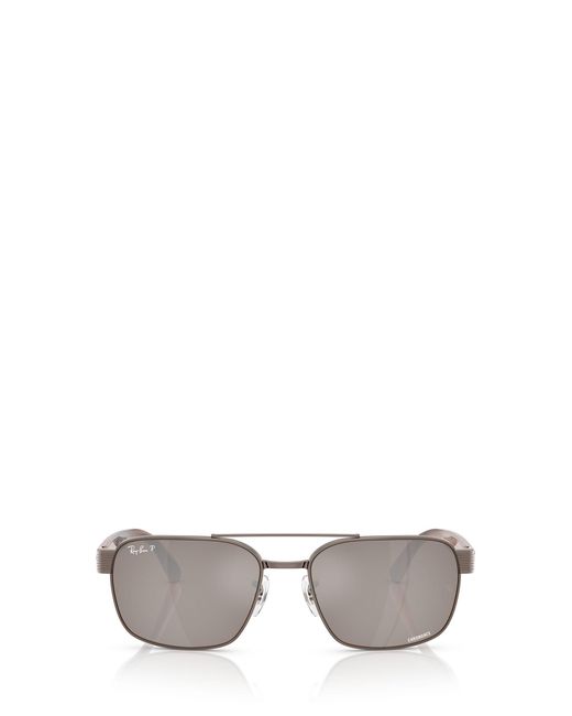 Ray-Ban Gray Polarized Rectangle Sunglasses for men