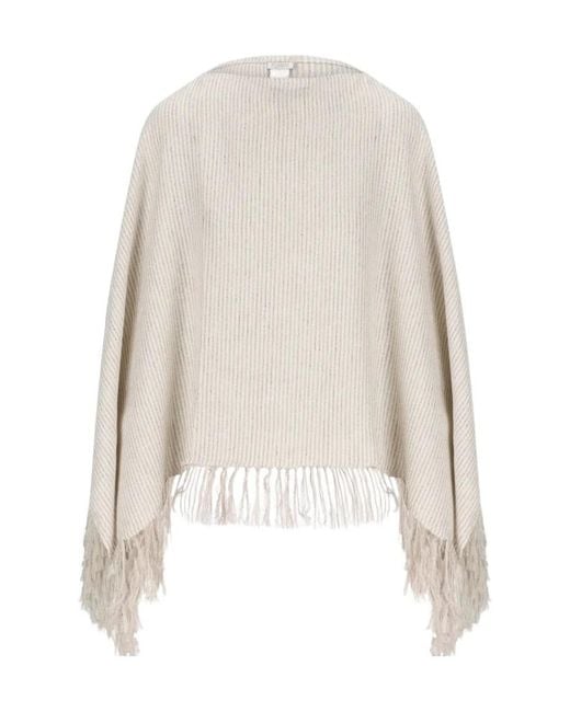 Brunello Cucinelli White Fringed Cape